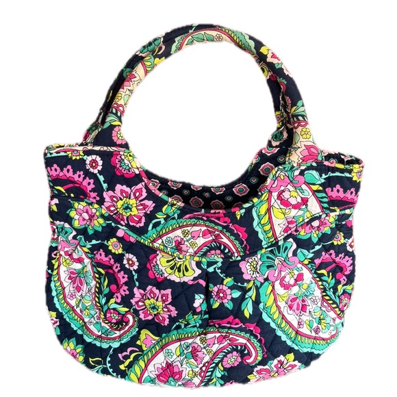 Vera Bradley Petal Paisley Mini Tote Navy - Picture 2 of 8